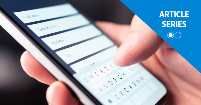 person filling out online form with personal information